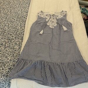 Sail to Sable - Navy and White Striped Dress